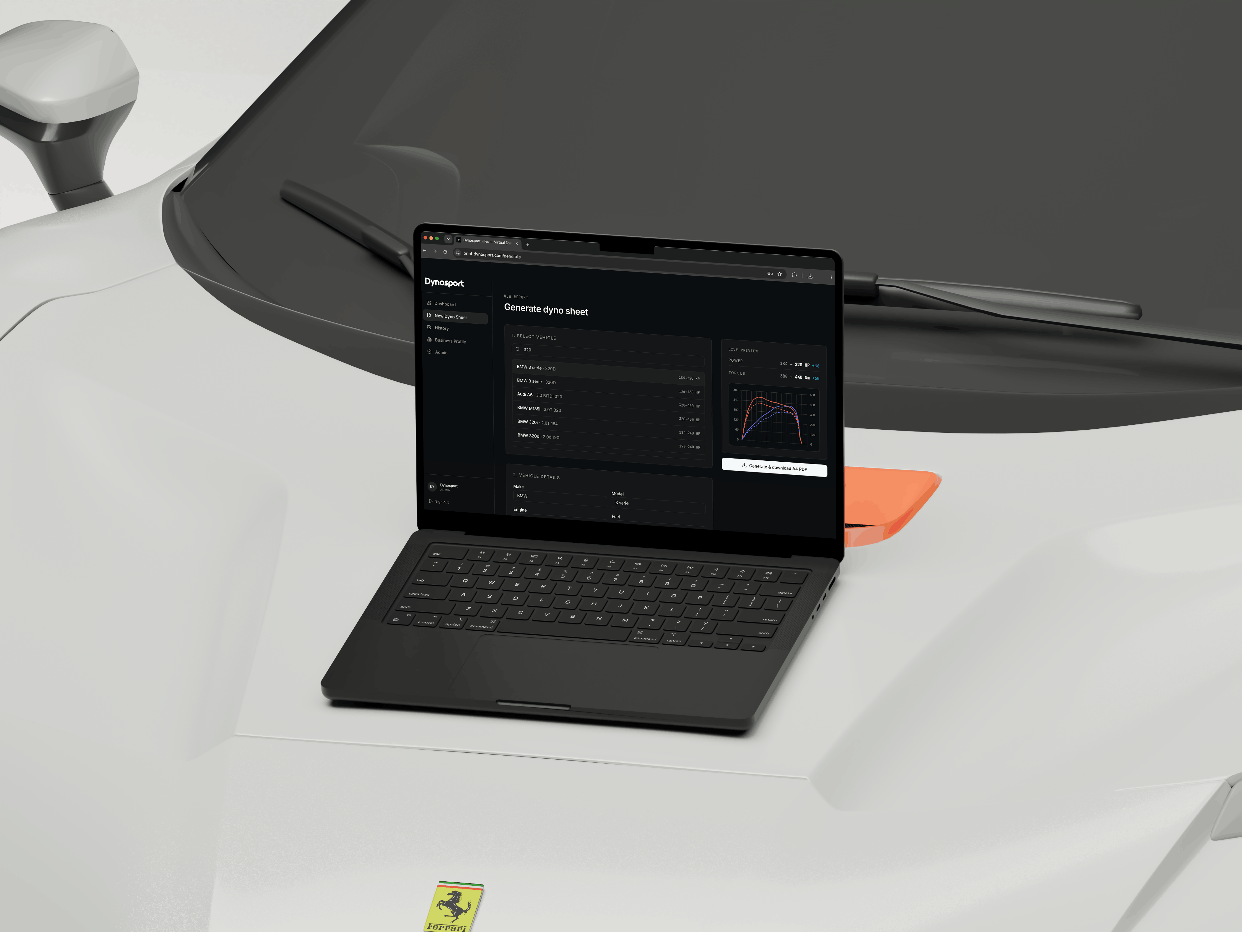 Dynosport Print tool dyno sheet